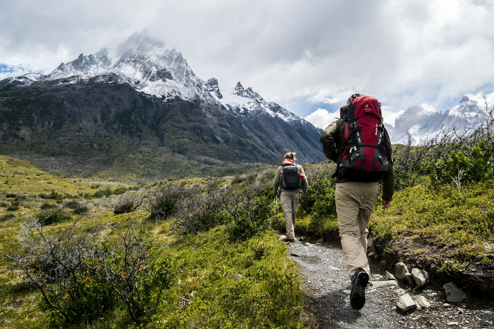 A hiker exploring a mountain trail