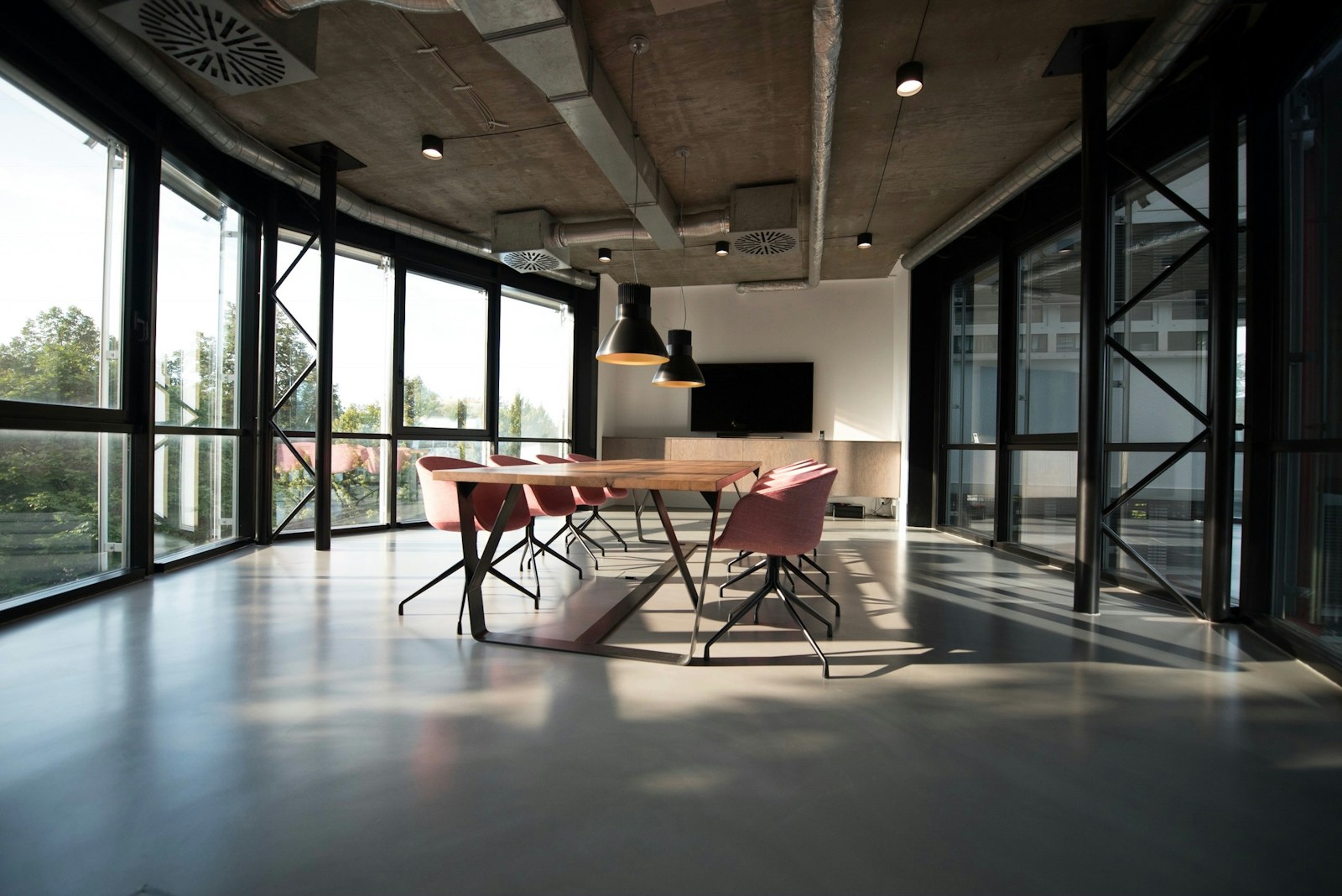 A naturally lit modern business environment